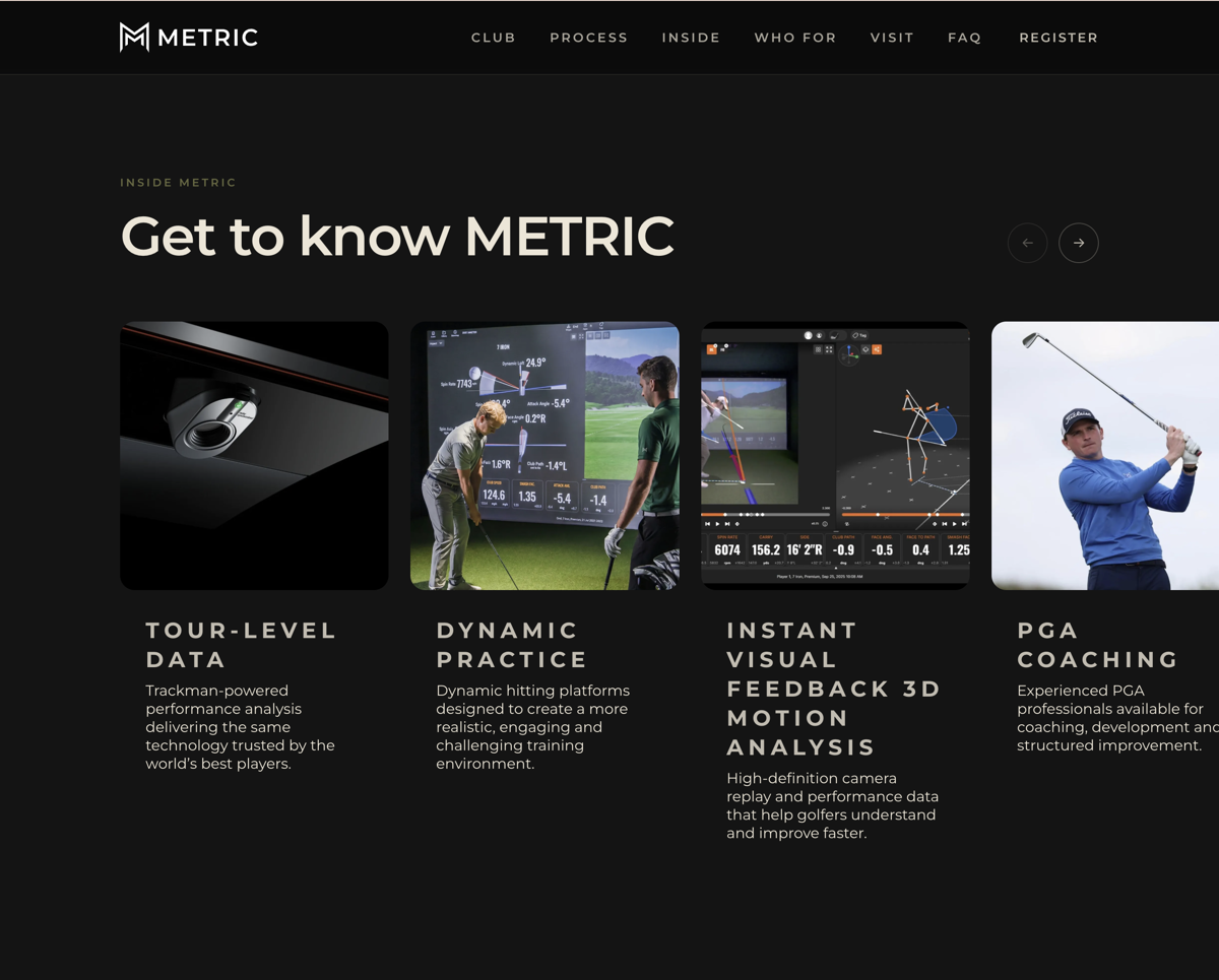 Metric Golf Club screen